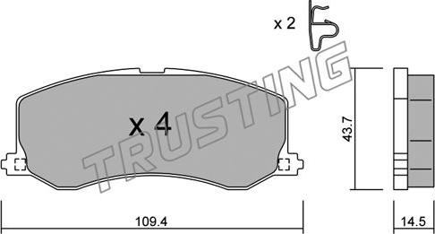 Trusting 432.0 - Brake Pad Set, disc brake autospares.lv