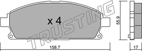 Trusting 421.0 - Brake Pad Set, disc brake autospares.lv