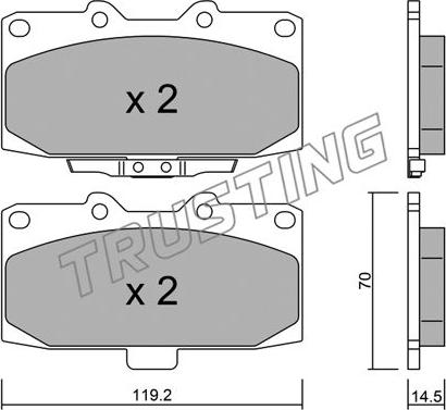 Trusting 428.0 - Brake Pad Set, disc brake autospares.lv