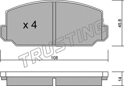 Trusting 477.0 - Brake Pad Set, disc brake autospares.lv