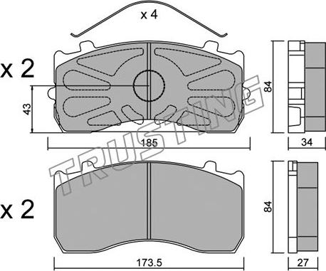 Trusting 599.1 - Brake Pad Set, disc brake autospares.lv