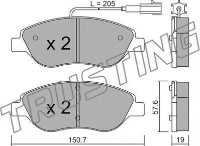 Trusting 593.1 - Brake Pad Set, disc brake autospares.lv