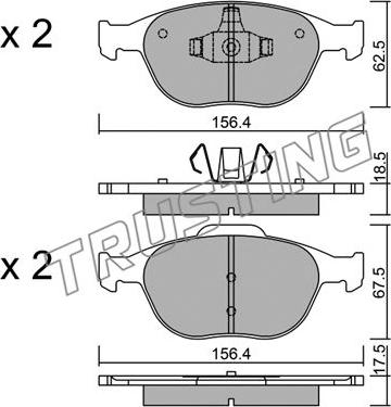 Trusting 549.0 - Brake Pad Set, disc brake autospares.lv