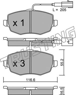 Trusting 544.1 - Brake Pad Set, disc brake autospares.lv