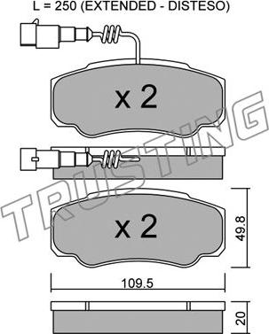 Trusting 548.1 - Brake Pad Set, disc brake autospares.lv