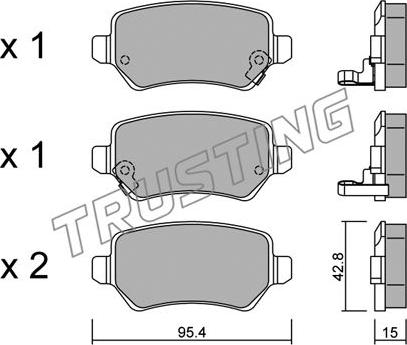 Trusting 558.0 - Brake Pad Set, disc brake autospares.lv