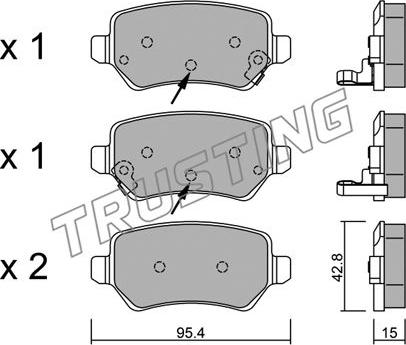 Trusting 558.2 - Brake Pad Set, disc brake autospares.lv