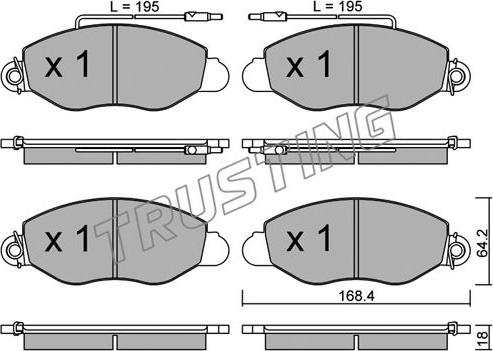 Trusting 552.1 - Brake Pad Set, disc brake autospares.lv