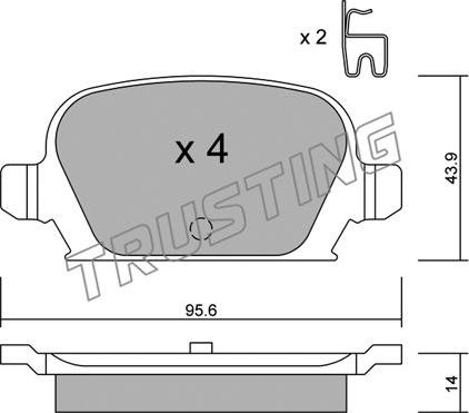 Trusting 557.0 - Brake Pad Set, disc brake autospares.lv