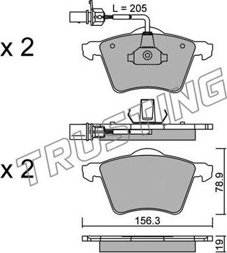 Trusting 566.1 - Brake Pad Set, disc brake autospares.lv