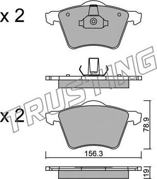 Trusting 566.2 - Brake Pad Set, disc brake autospares.lv