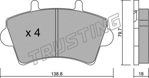 Trusting 561.0 - Brake Pad Set, disc brake autospares.lv