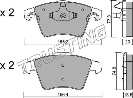 Trusting 568.3 - Brake Pad Set, disc brake autospares.lv