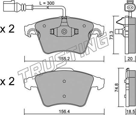 Trusting 568.2 - Brake Pad Set, disc brake autospares.lv