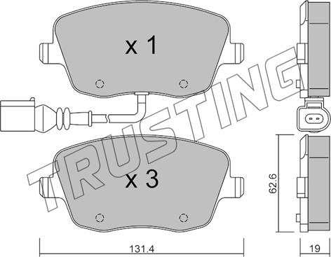 Trusting 563.1 - Brake Pad Set, disc brake autospares.lv