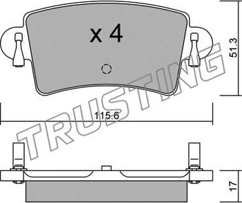 Trusting 562.0 - Brake Pad Set, disc brake autospares.lv