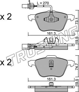 Trusting 567.0 - Brake Pad Set, disc brake autospares.lv