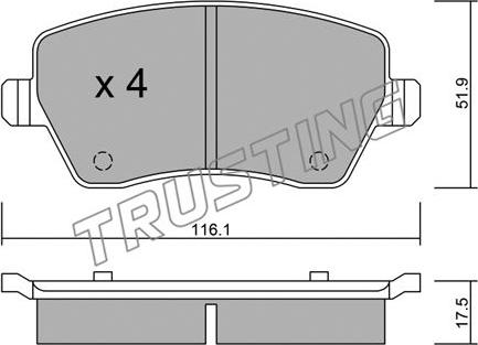 Trusting 501.0 - Brake Pad Set, disc brake autospares.lv