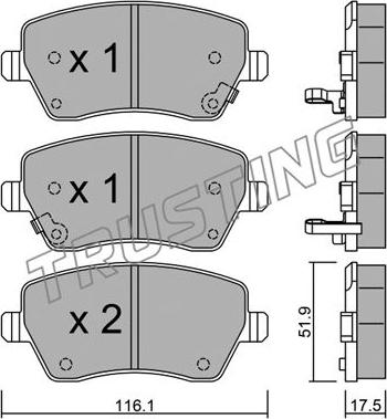 Trusting 501.2 - Brake Pad Set, disc brake autospares.lv