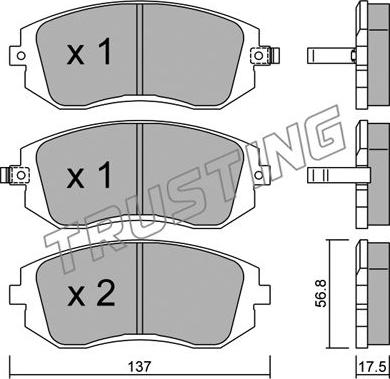 Trusting 516.0 - Brake Pad Set, disc brake autospares.lv