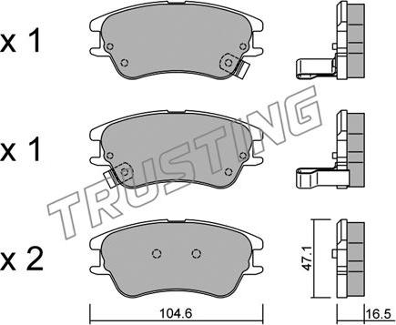 Trusting 518.0 - Brake Pad Set, disc brake autospares.lv