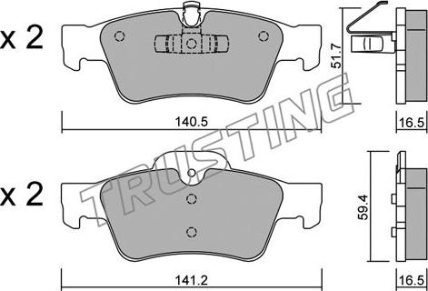 Trusting 584.1 - Brake Pad Set, disc brake autospares.lv