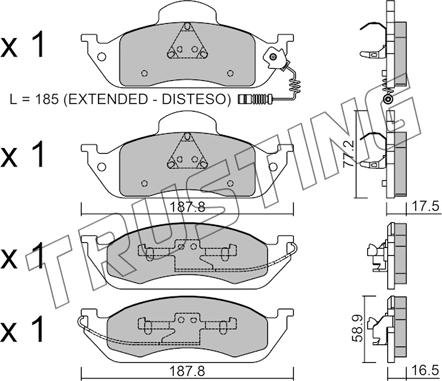 Trusting 585.0 - Brake Pad Set, disc brake autospares.lv