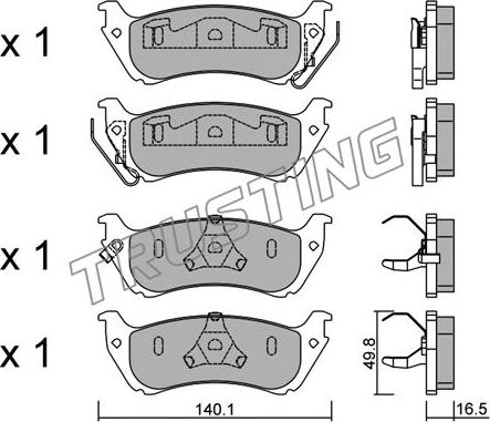 Trusting 586.0 - Brake Pad Set, disc brake autospares.lv