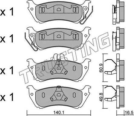 Trusting 586.1 - Brake Pad Set, disc brake autospares.lv