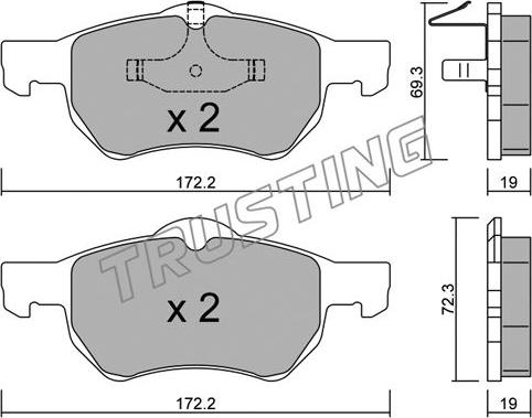 Trusting 539.0 - Brake Pad Set, disc brake autospares.lv