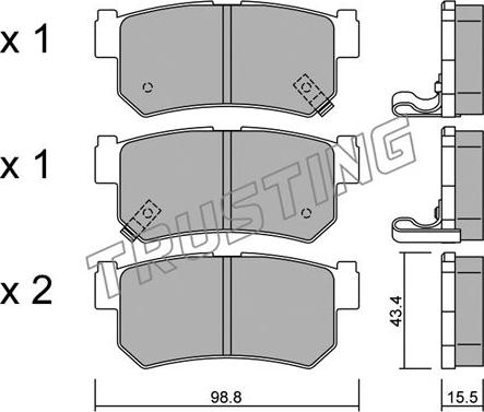 Trusting 535.0 - Brake Pad Set, disc brake autospares.lv