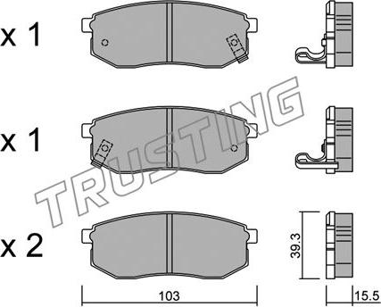 Trusting 530.0 - Brake Pad Set, disc brake autospares.lv