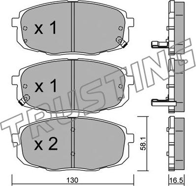 Trusting 529.0 - Brake Pad Set, disc brake autospares.lv