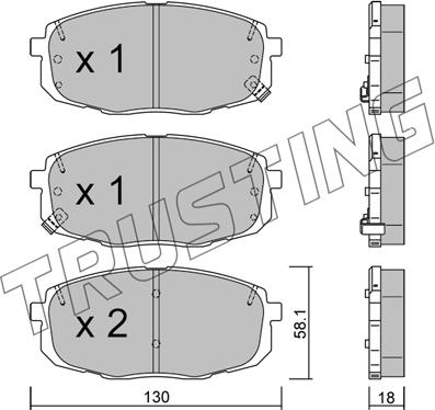 Trusting 5291 - Brake Pad Set, disc brake autospares.lv