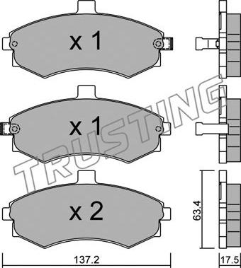 Trusting 520.0 - Brake Pad Set, disc brake autospares.lv