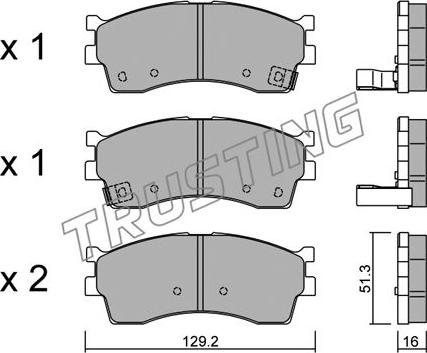 Trusting 528.0 - Brake Pad Set, disc brake autospares.lv