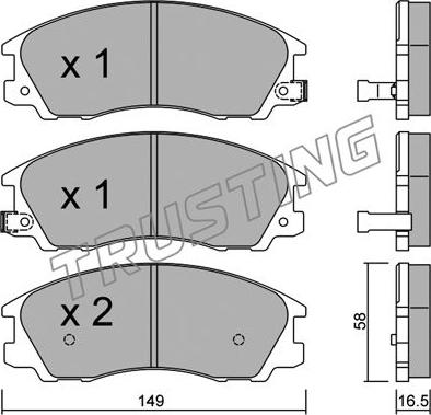 Trusting 522.0 - Brake Pad Set, disc brake autospares.lv