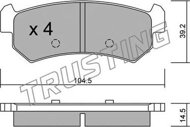 Trusting 527.0 - Brake Pad Set, disc brake autospares.lv