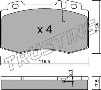 Trusting 579.0 - Brake Pad Set, disc brake autospares.lv
