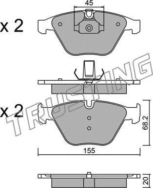 Trusting 574.8 - Brake Pad Set, disc brake autospares.lv