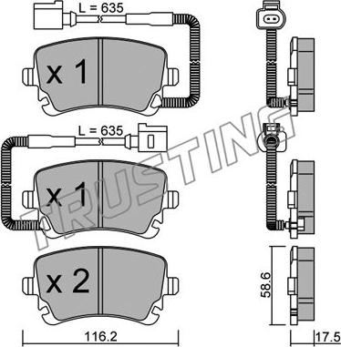 Trusting 570.1 - Brake Pad Set, disc brake autospares.lv