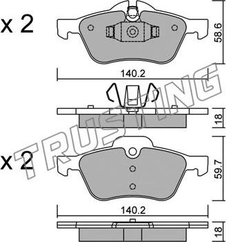 Trusting 571.0 - Brake Pad Set, disc brake autospares.lv