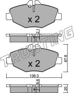 Trusting 578.0 - Brake Pad Set, disc brake autospares.lv