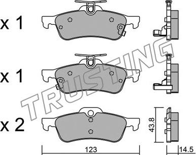 Trusting 572.1 - Brake Pad Set, disc brake autospares.lv