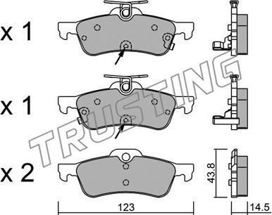 Trusting 572.2 - Brake Pad Set, disc brake autospares.lv