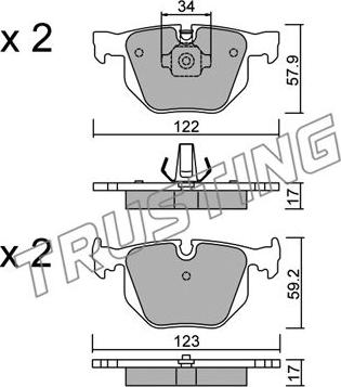 Trusting 577.0 - Brake Pad Set, disc brake autospares.lv