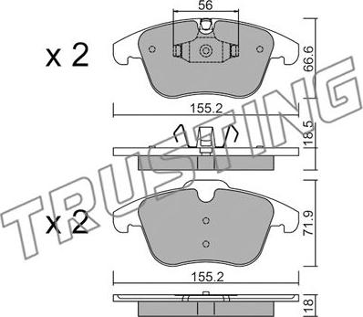 Trusting 691.5 - Brake Pad Set, disc brake autospares.lv