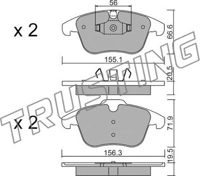 Trusting 691.6 - Brake Pad Set, disc brake autospares.lv