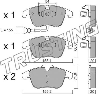 Trusting 691.1 - Brake Pad Set, disc brake autospares.lv