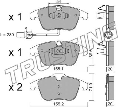 Trusting 691.2 - Brake Pad Set, disc brake autospares.lv